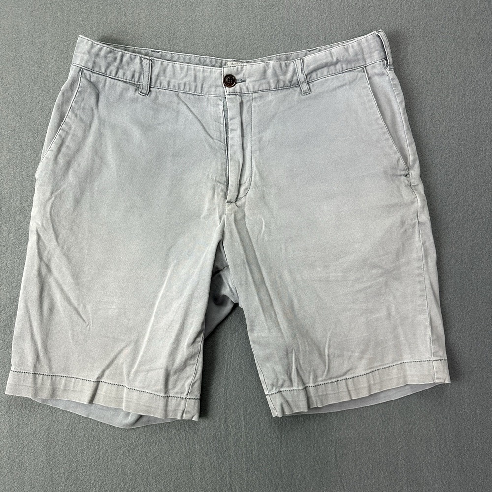 Faherty Shorts Mens‎ 32 Gray Chino Lightweight Cotton Blend 9" Inseam